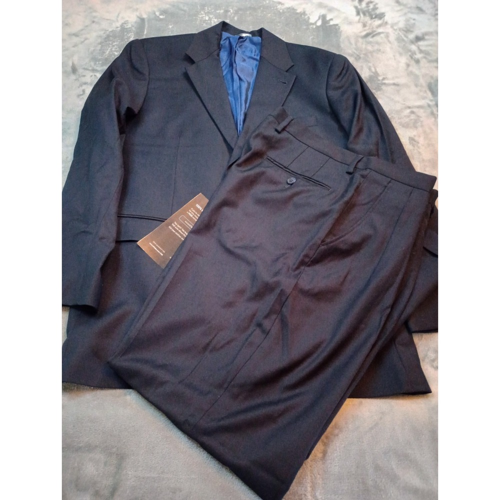 MTailor Custom Suit Mens Navy Blue 2pc Blazer Pants See Measurements Wool Career